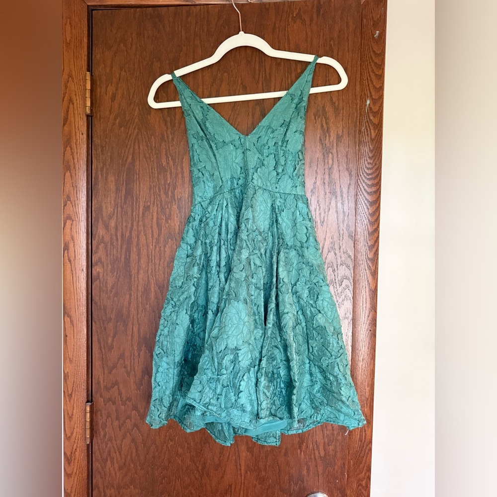 Wild Fable Green Sleeveless V-neck A-line Mini Dress